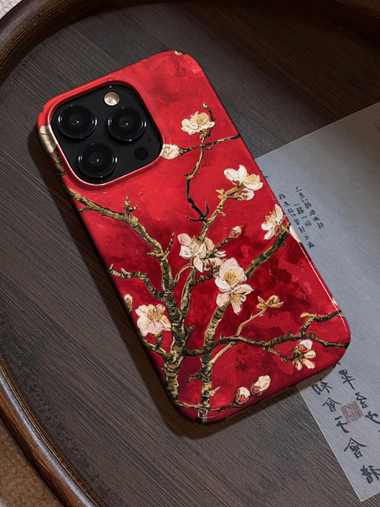 一缕梅香 且插梅花醉洛阳新中式适用苹果15promax手机壳新款iPhone14菲林壳13mini国风12小众11古风创意防摔