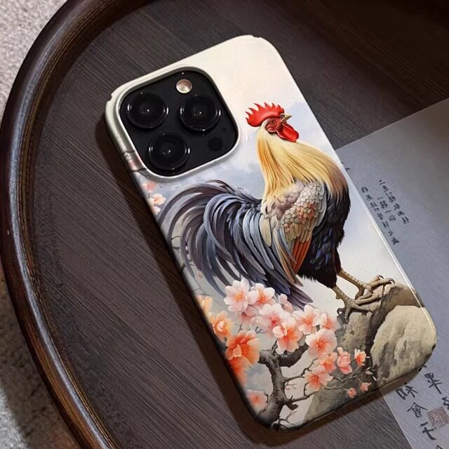 福鸡无忧适用苹果16手机壳iphone15promax新款14吉鸡13禄神12国风11传统pro发财x招财xr好运xs菲林壳plus防摔