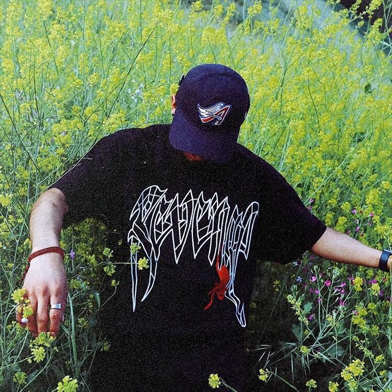 Revenge万圣节限定蜘蛛网印花短袖高街嘻哈男女情侣宽松t恤打底衫