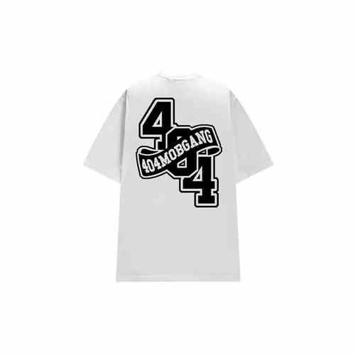 404MOB 美式创意logo圆领套头宽松百搭基础短袖T恤 男女同款