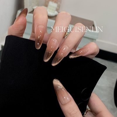 黑巧秋冬猫眼渐变穿戴甲