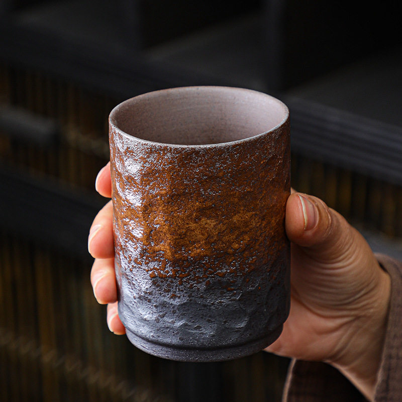 粗陶主人杯单杯大号日式复古陶瓷茶杯水杯功夫茶具茗杯咖啡杯子