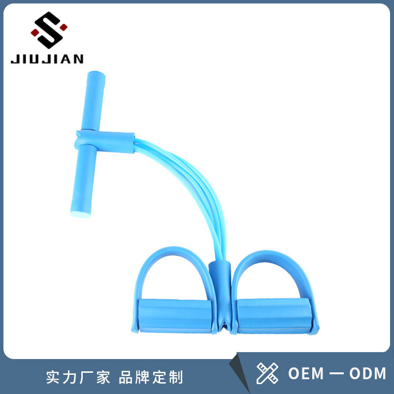 脚踏脚蹬拉力器弹力绳健身运动仰卧起坐辅助器多功能健腹器