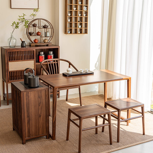 新中式实木功夫茶桌椅阳台小户型