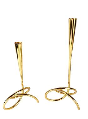 现代简约欧式几何L形扭转烛台摆件样板房售楼处餐桌软装饰品