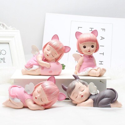 套装爱莎公主凯勒王子蛋糕烘焙装饰摆件天使宝贝宝宝周岁生日插件