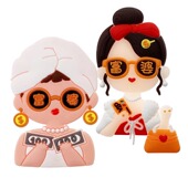 网红软胶富婆闺蜜女神妈妈生日蛋糕装 饰插件财貌双全平安喜乐装 扮