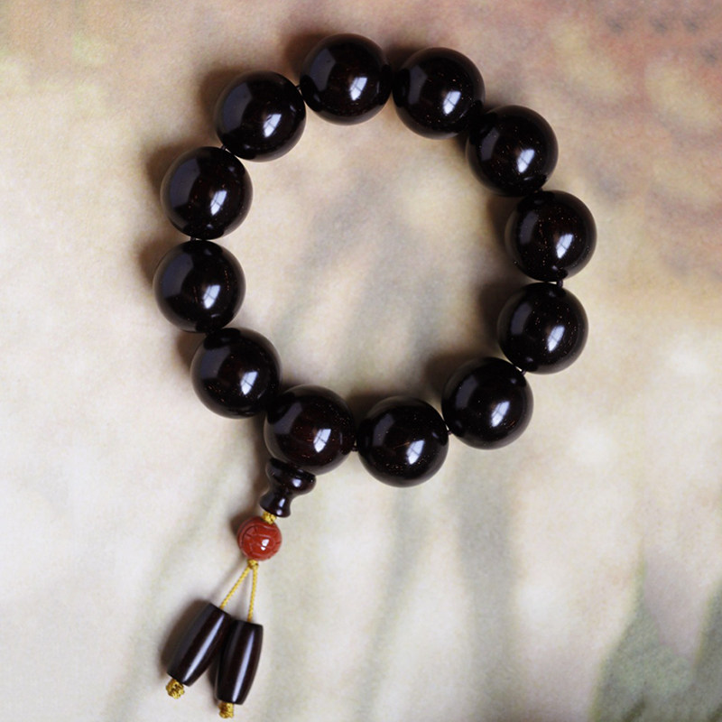 濮暹小叶紫檀手串男款20真品金星高密度老料招财木质佛珠手链文玩