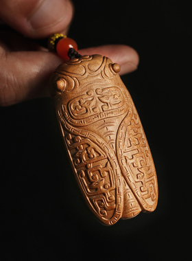 濮暹檀香金蝉吊坠一鸣惊人文创