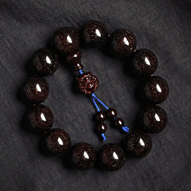 濮暹小叶紫檀手串爆满金星老料