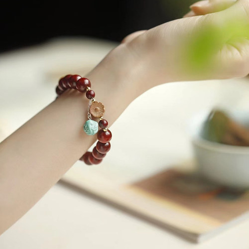 小叶紫檀手链女生古风文玩