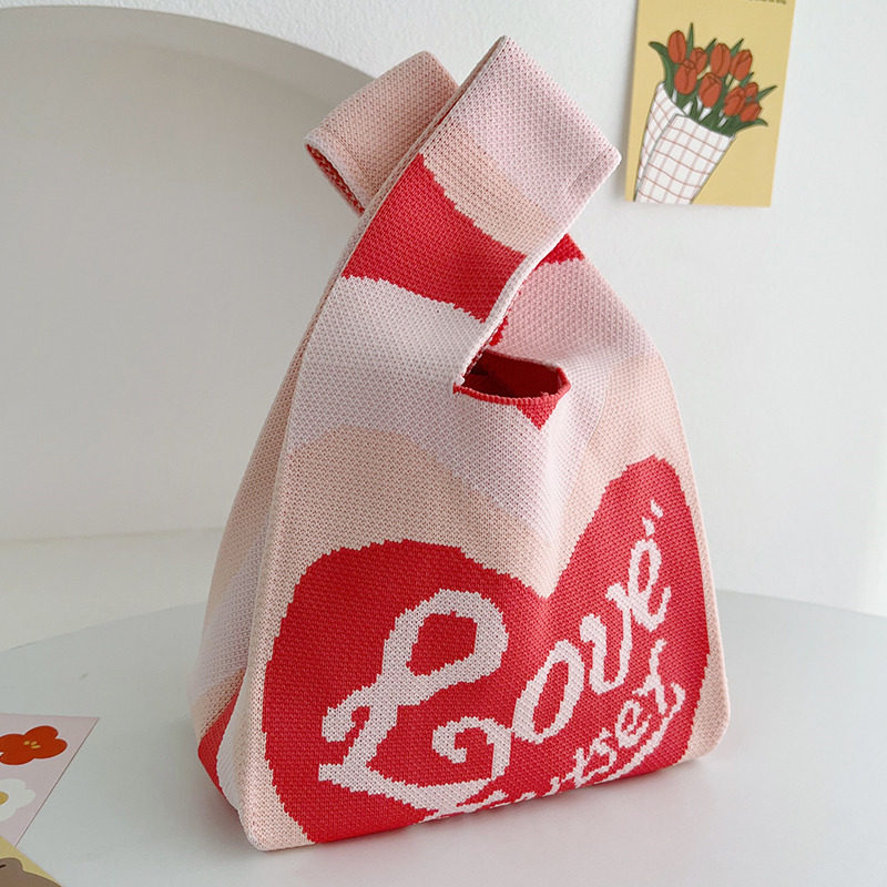 FRESH AND CUTE KNITTED BAG VERSATILE ONE-SHOULDER HANDBAG HAND-TO-HAND BAG