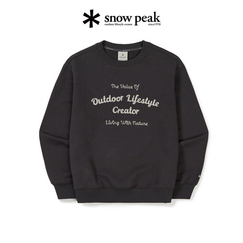 SnowPeak雪峰卫衣女秋冬新款户外通勤字母印花保暖长袖上衣丨HT65