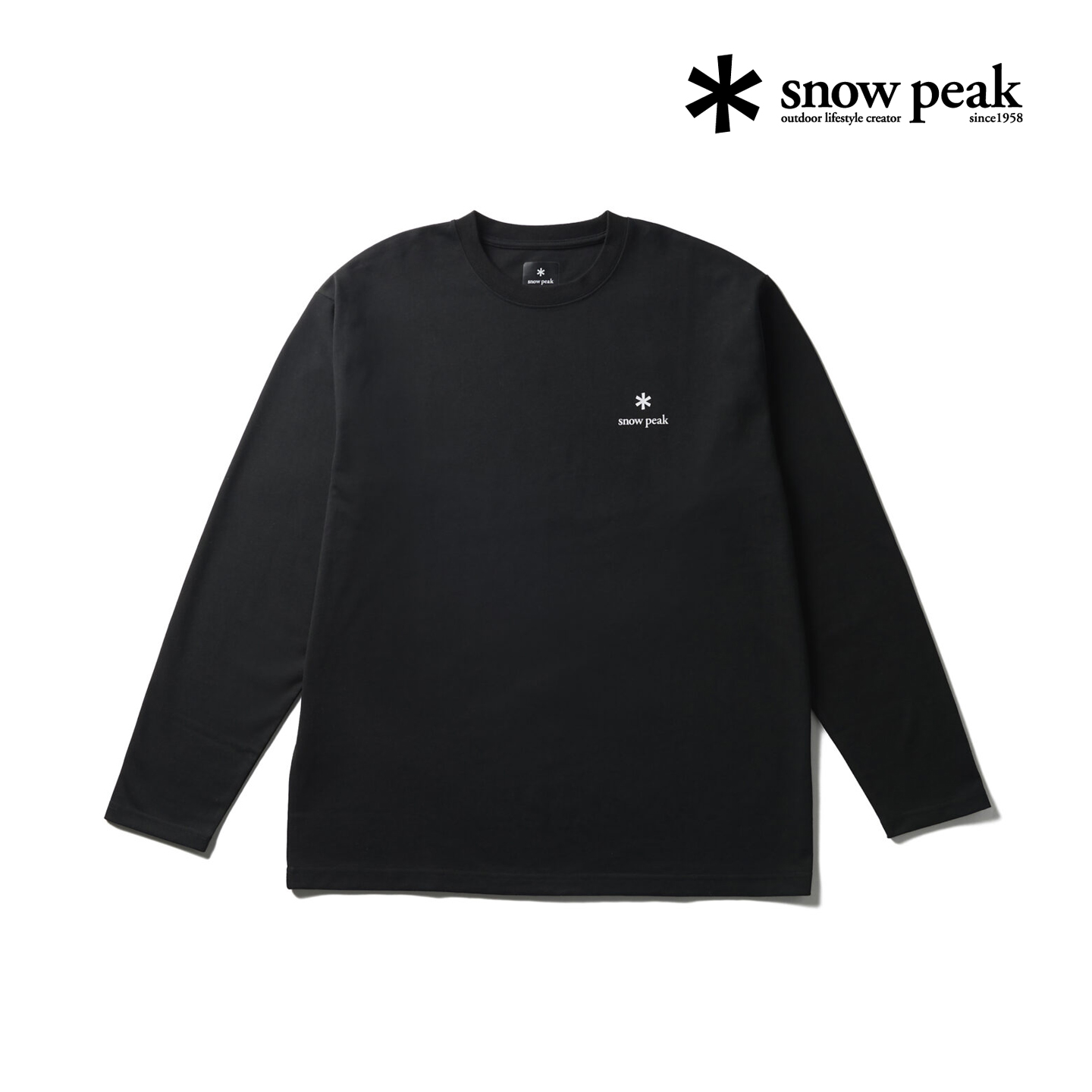 SnowPeak雪峰圆领LOGO长袖T恤