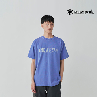 snowpeak雪峰2025春夏户外休闲短袖Recycled纯棉T恤复古印花上衣