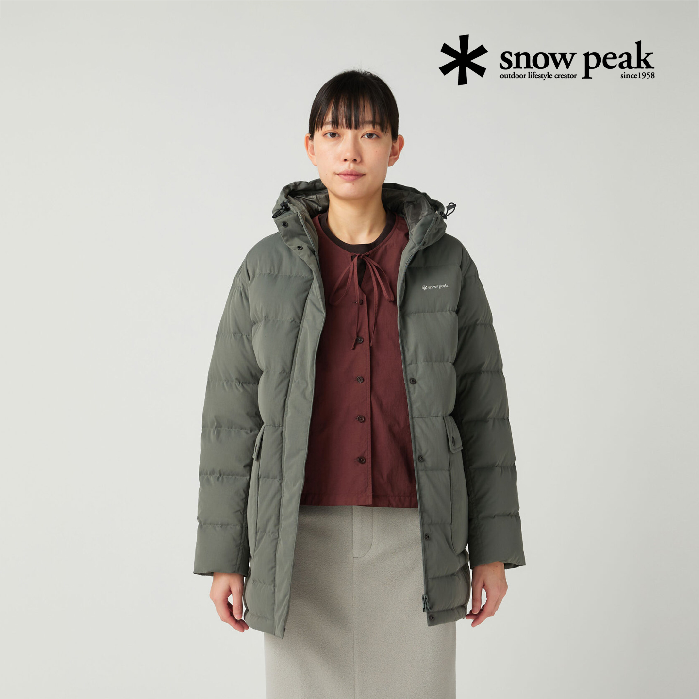 SnowPeak雪峰宽松中长款羽绒服