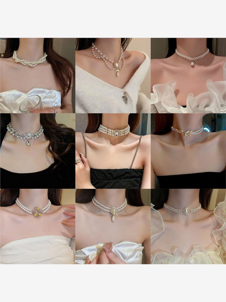 珍珠气质多层项链女复古小众宫廷风锁骨链时尚高级感轻奢饰品