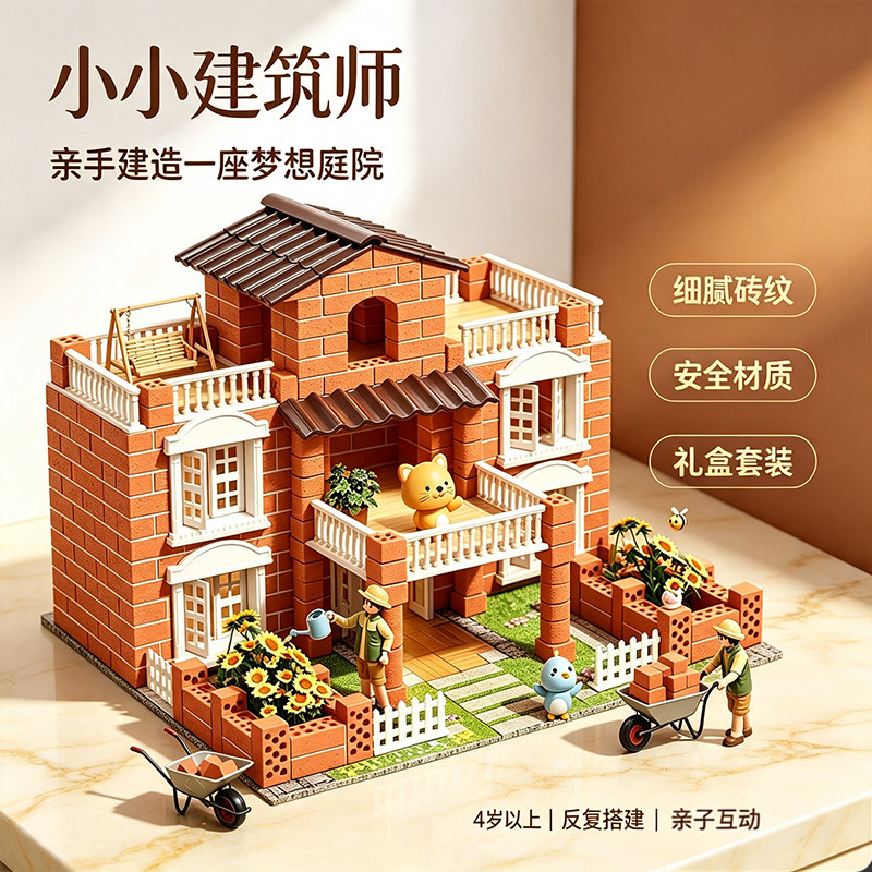 【泥砖版】泥瓦匠盖房子砌墙玩具