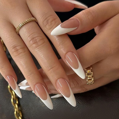外贸简约干净清浅法式欧美风可拆卸美甲片30片press on nails