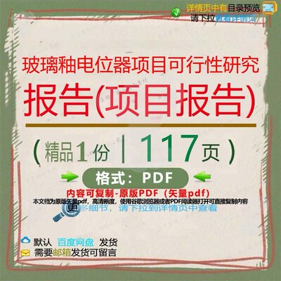 玻璃釉电位器项目可行性研究报告(项目报告报告CT研究项目)__PRO