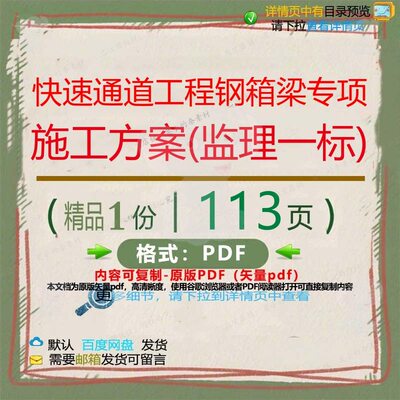 快速通道工程钢箱梁专项施工方案(监理一标CT专项监理资料)__PRO