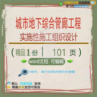 城市地下综合管廊工程实施性施工组织设计 施工设计word组织方