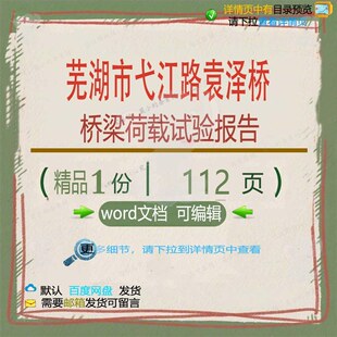 芜湖市弋江路袁泽桥桥梁荷载试验报告相关方报告桥梁荷载方案案