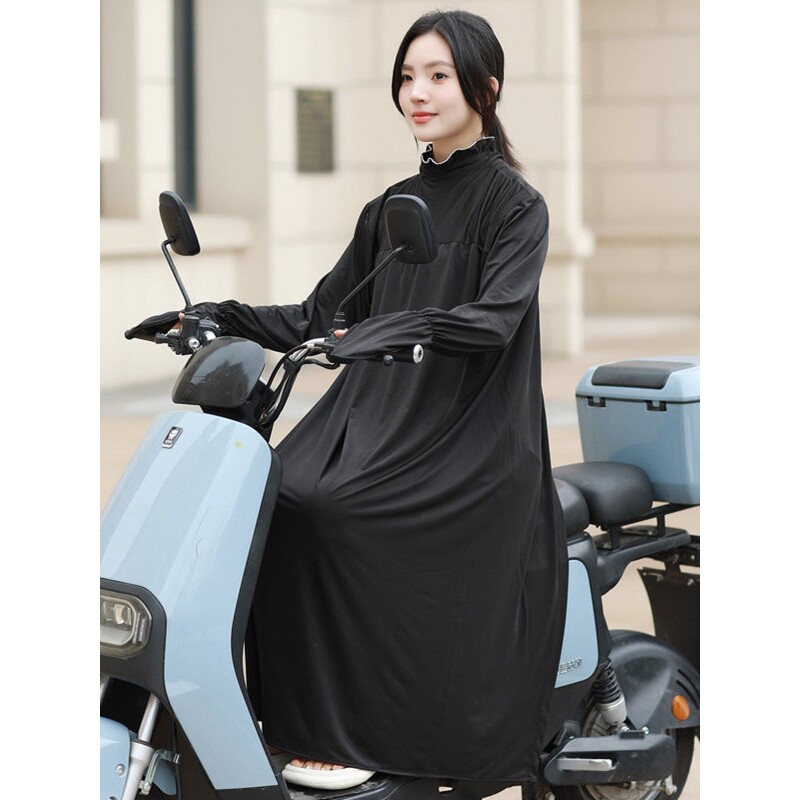 电瓶车防晒衣春夏季长款骑电动摩托车防遮阳防晒衣服外套女