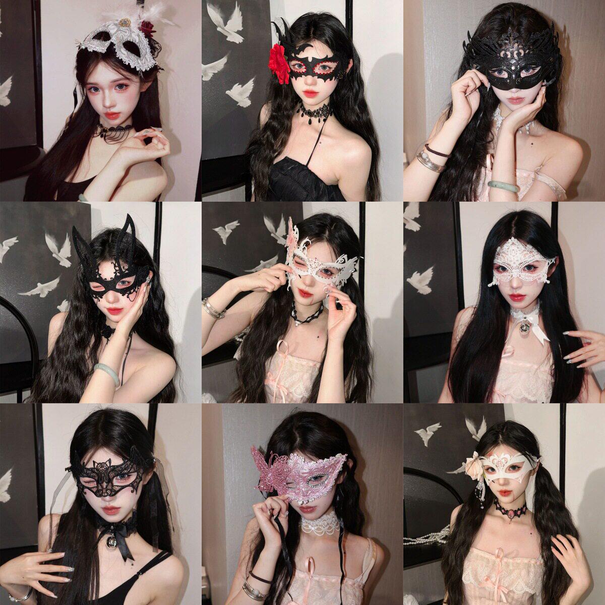 情调猫系女友化妆舞会羽毛面具成人晚宴派对聚会拍照装扮面罩眼罩