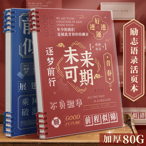 笔记本本子活页本b5励志未来可期大学考研英语a5可拆卸记事本错题