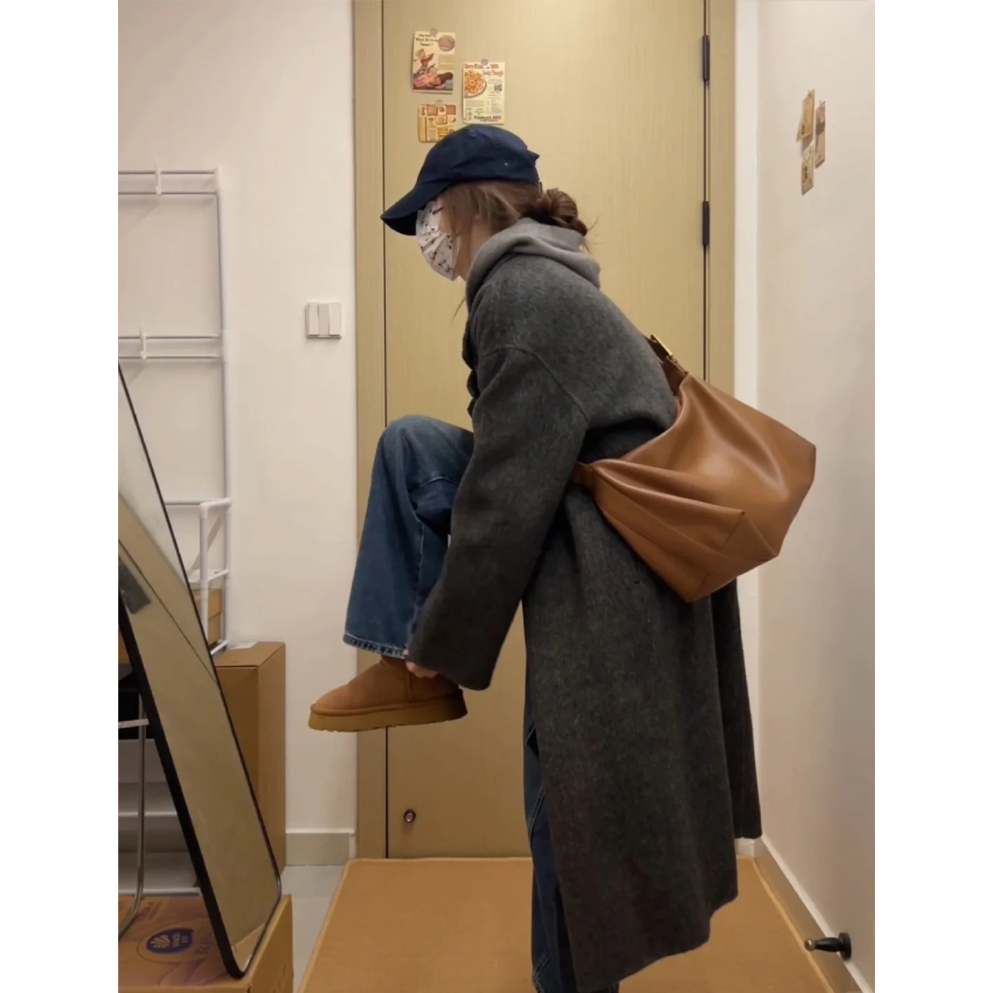 灰色大衣外套女风款2025