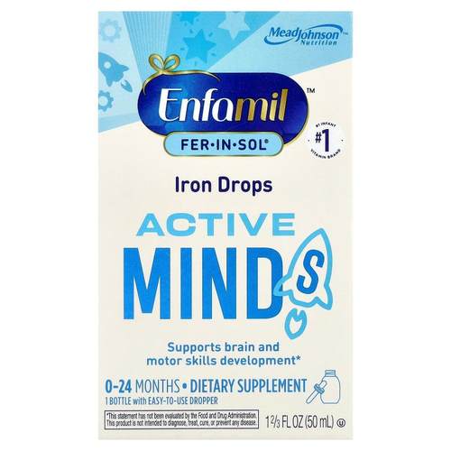 Enfamil,Fer-In-Sol®，铁滴剂，活跃思维，0-24 个月