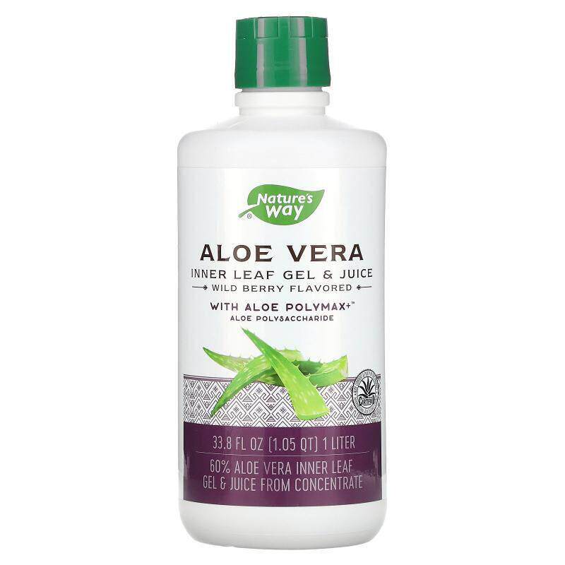 然萃维,芦荟，内叶凝胶和果汁，含 Aloe Polymax，野生浆果味，33