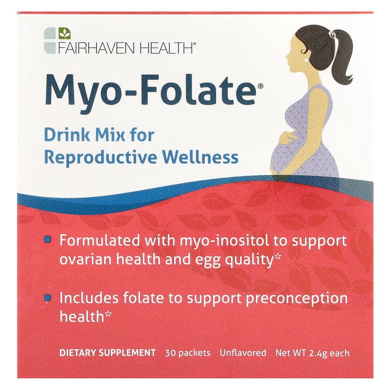 爱希儿,Myo-Folate 生殖健康帮助冲剂，原味，30 袋装，2.4 克/袋