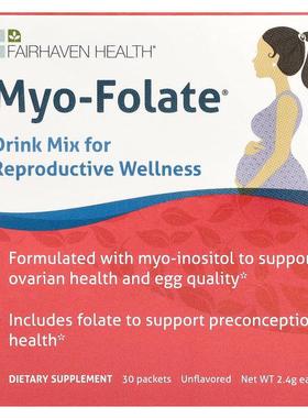 爱希儿,Myo-Folate 生殖健康帮助冲剂，原味，30 袋装，2.4 克/袋