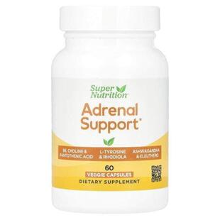 Super Nutrition,Adrenal Support, 60 Veggie Capsules