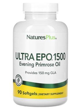 NaturesPlus,Ultra EPO 1500，月见草精油，90 粒软胶囊