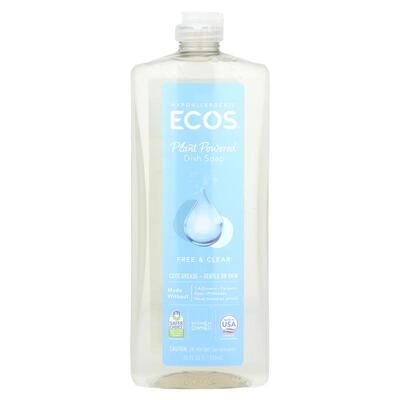 Earth Friendly Products,ECOS®，植物基洗洁精，Free & Clea