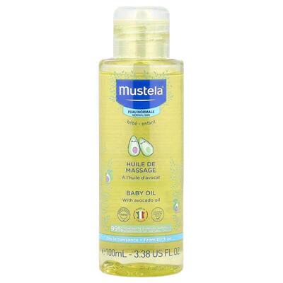 Mustela,婴儿，婴儿油，含鳄梨油，3.38 液量盎司（100 毫升）