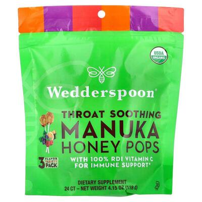 Wedderspoon,有机麦卢卡蜂蜜汽水，3 种口味，24 支，4.15 盎司（