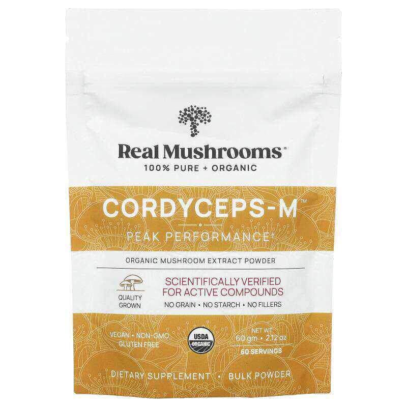 RealMushrooms有机蘑菇浸膏粉散装虫草提取配合茶咖啡奶昔冲饮
