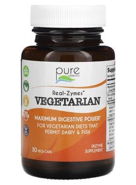 Pure Essence,Real-Zymes，素食，30 粒素食胶囊