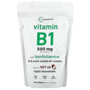 Micro Ingredients,Vitamin B1 With Benfotiamine, 240 Softgels