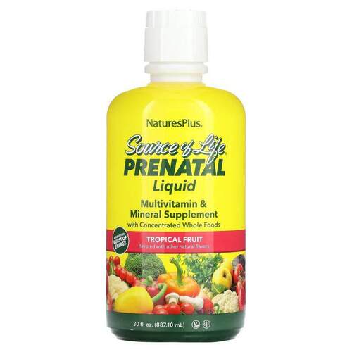 NaturesPlus,Source of Life，产前液体配方，热带水果味