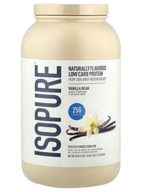 爱素纯,Low Carb Protein Powder, Vanilla Bean, 3 lb (1.36 kg)