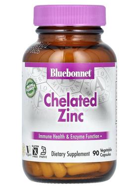 Bluebonnet Nutrition,螯合锌，90 粒素食胶囊（每粒胶囊 30 毫克