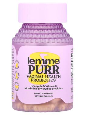 Lemme,Purr，女性私密部位健康支持益生菌，60 粒全素胶囊