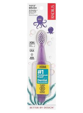 RADIUS,Totz 牙刷，超软，18 个月以上，紫色闪光，1 支牙刷