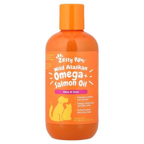 Zesty Paws,猫狗用野生阿拉斯加鲑鱼油配方，所有年龄适用，8.5 2