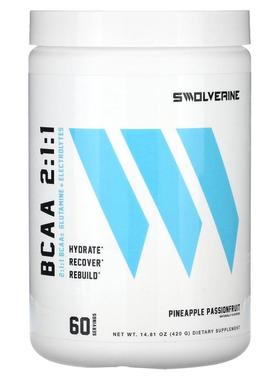Swolverine,支链氨基酸 2:1:1，菠萝西番莲味，14.81 盎司（420